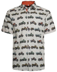 KAM Motorbike Print Shirt Multi